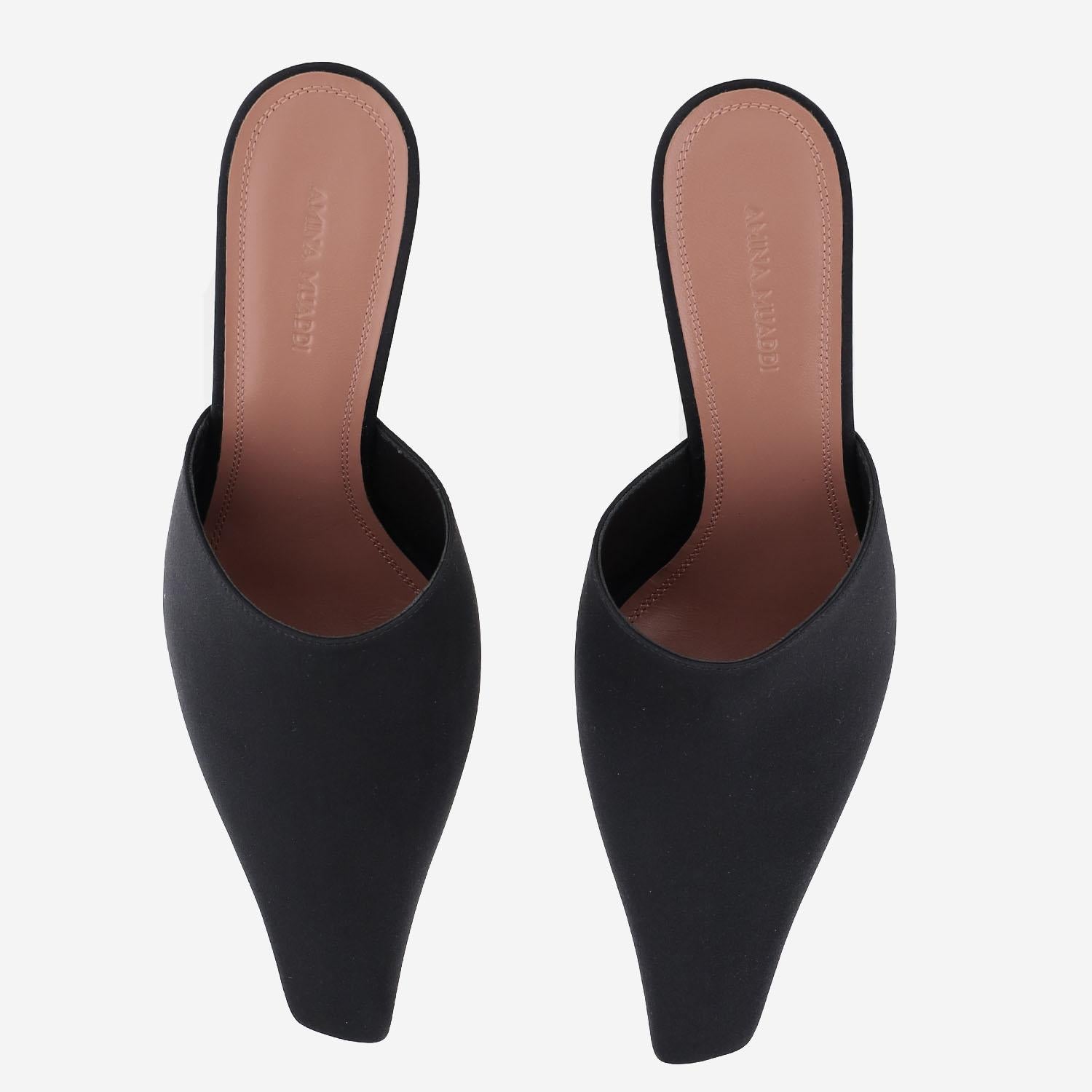 Mules Jamie in raso di seta JAMIEMULE 80BLACK AMINA MUADDI 