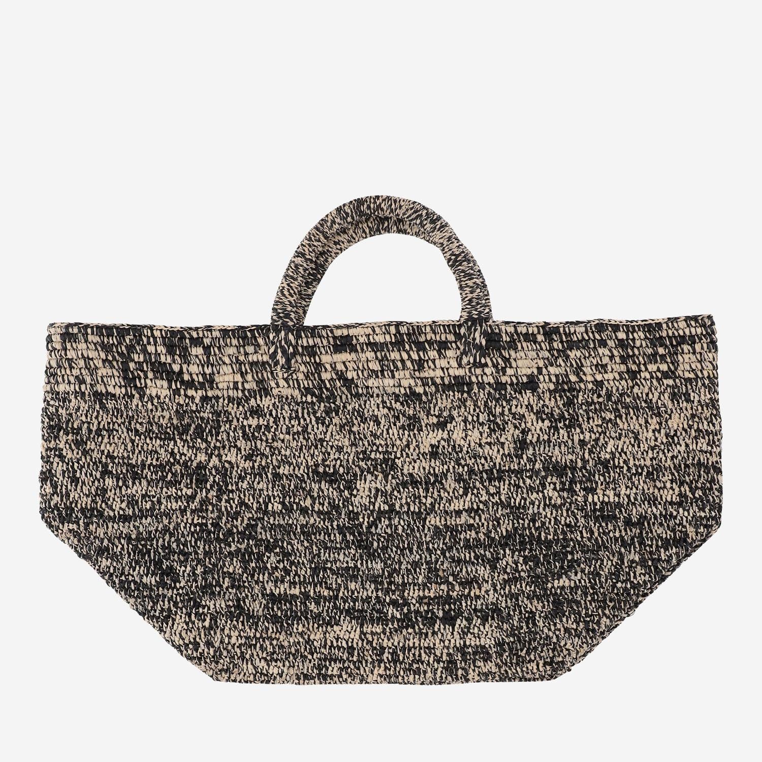 BORSA TOTE MEDIA VANILLA IN RAFIA VANILLA TIGA IBELIV 