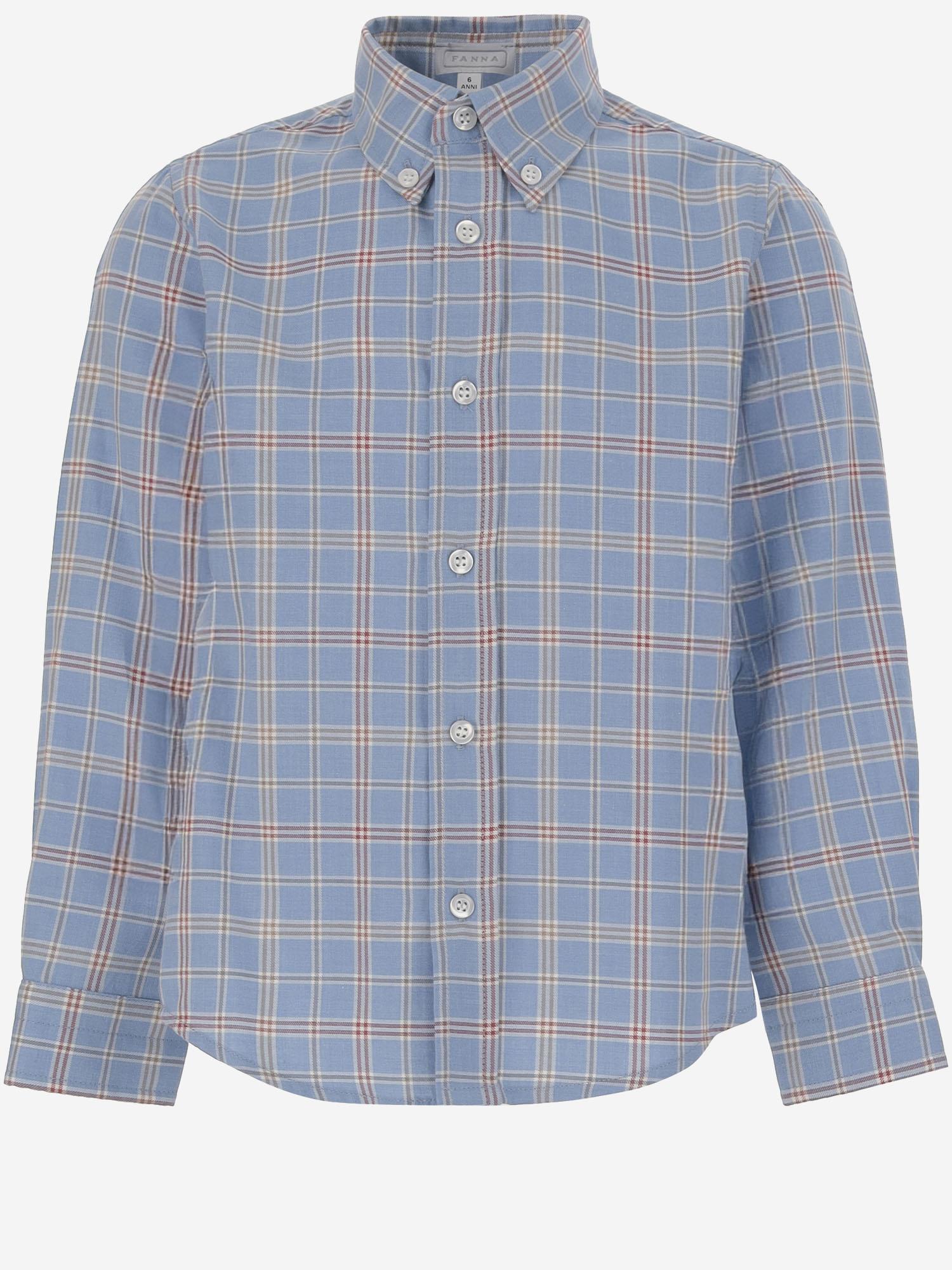 CAMICIA IN COTONE CON MOTIVO A QUADRI MBML 52 NICOLETTA FANNA KIDS 