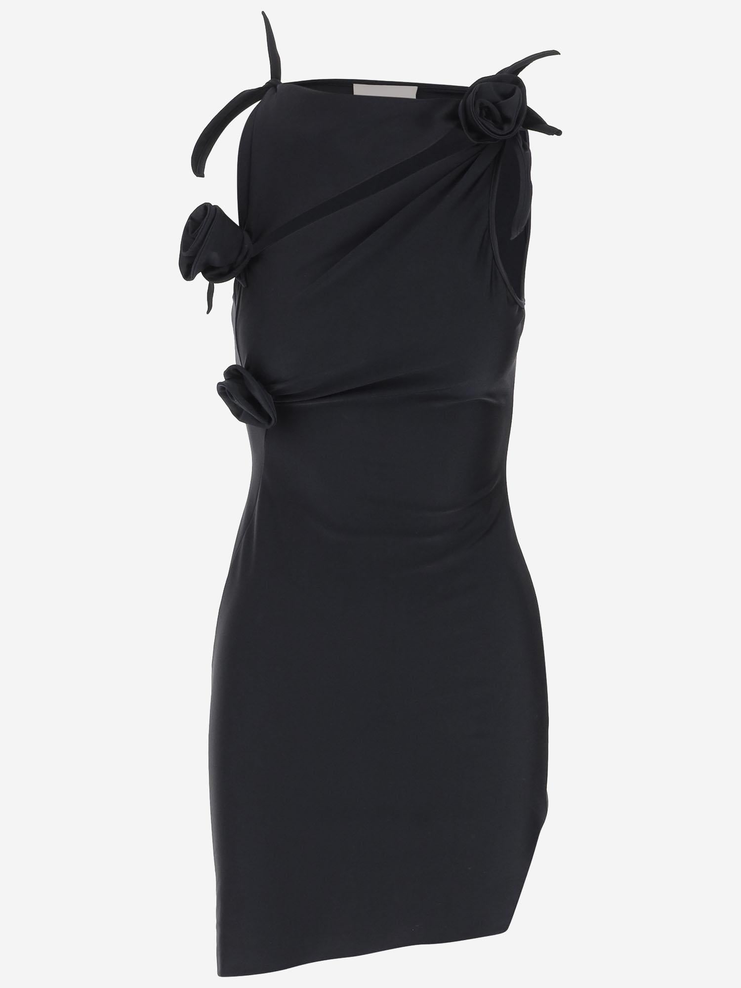 ABITO IN JERSEY STRETCH CON ROSE COPR154F5001 BLK COPERNI 