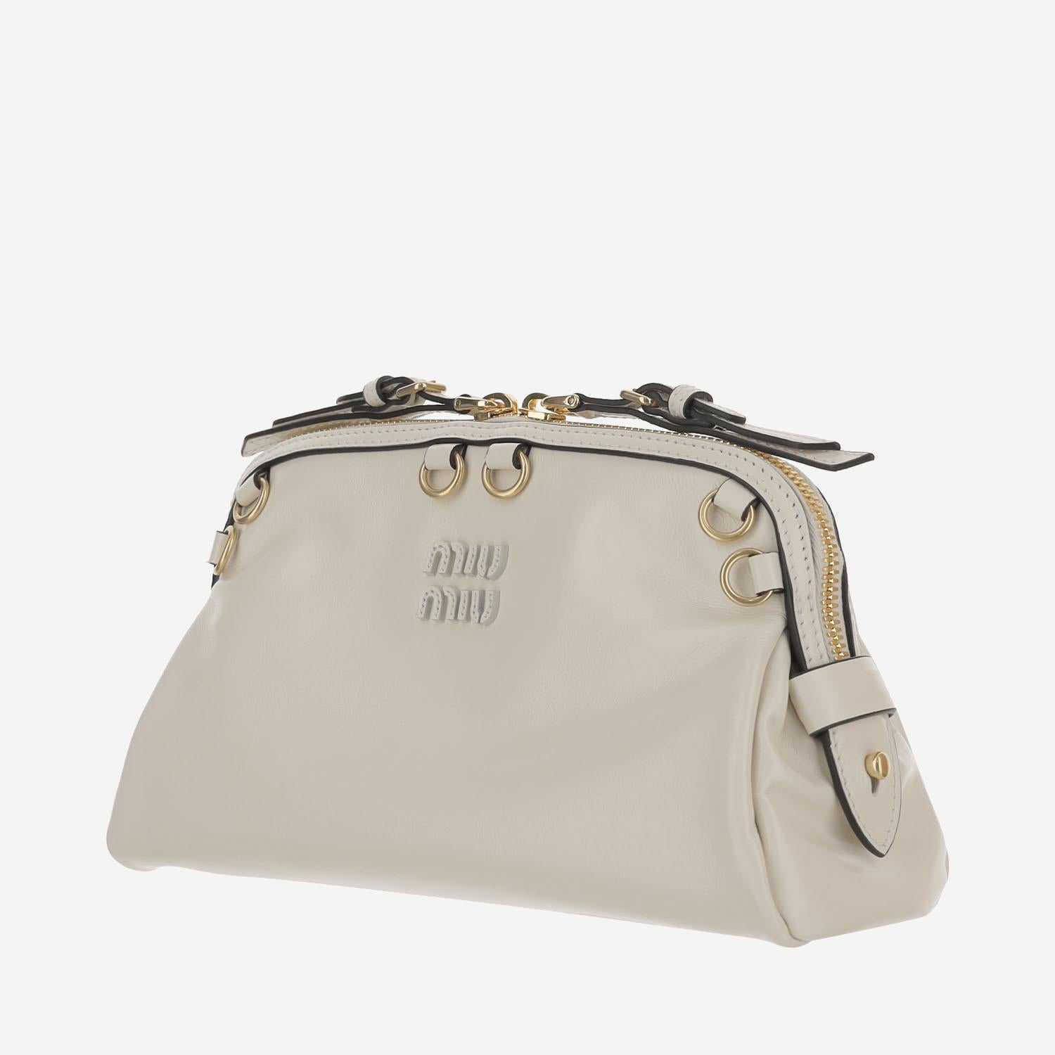 POCHETTE IN PELLE CON LOGO 5BF131 2IEOF0009 MIU MIU 