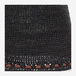 CAPPELLO BUCKET IN RAFIA SOPRA BLACK IBELIV 
