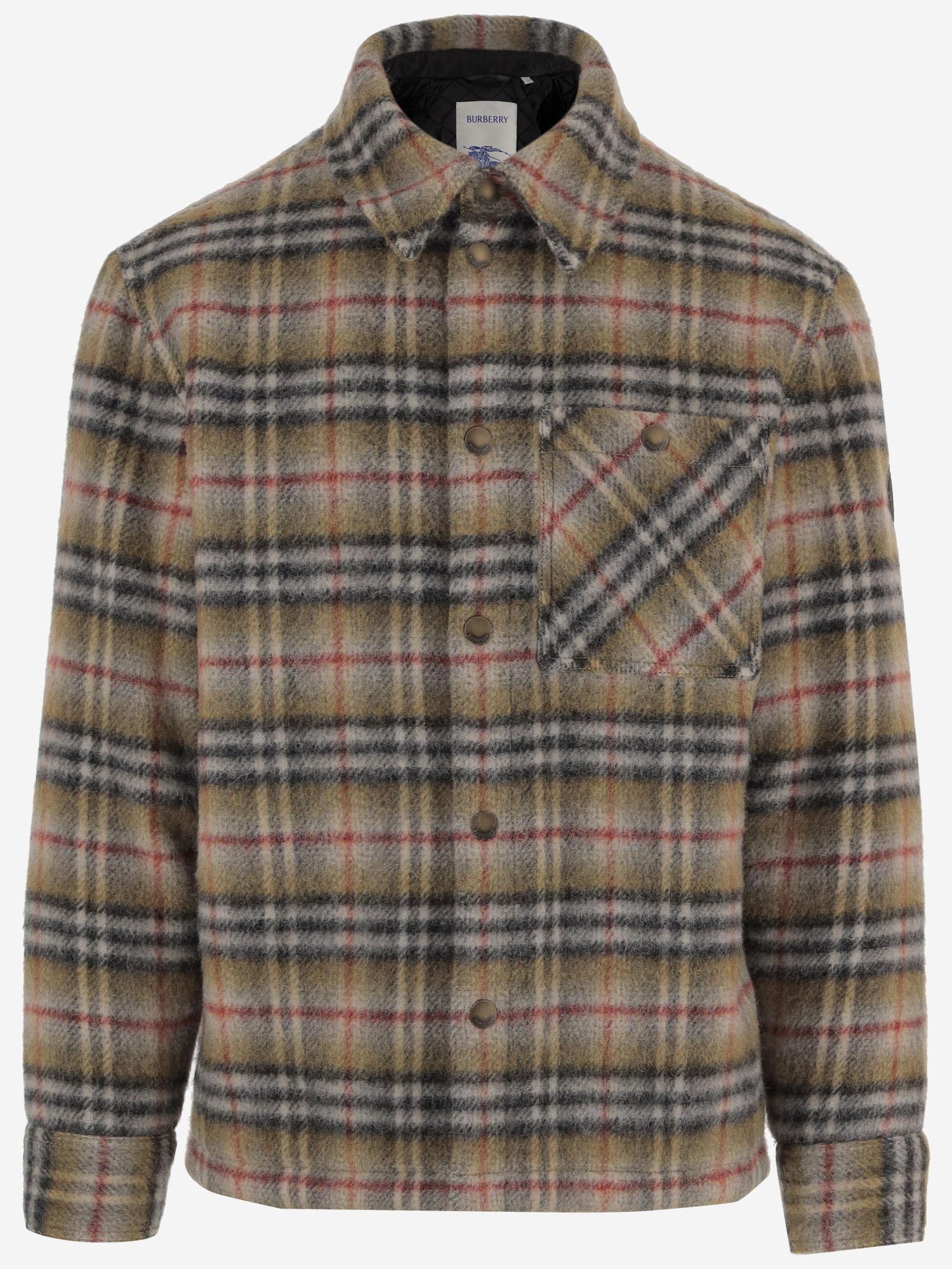 CAMICIA IN LANA CON MOTIVO CHECK 8110913 BEIGE IP CHECK BURBERRY 