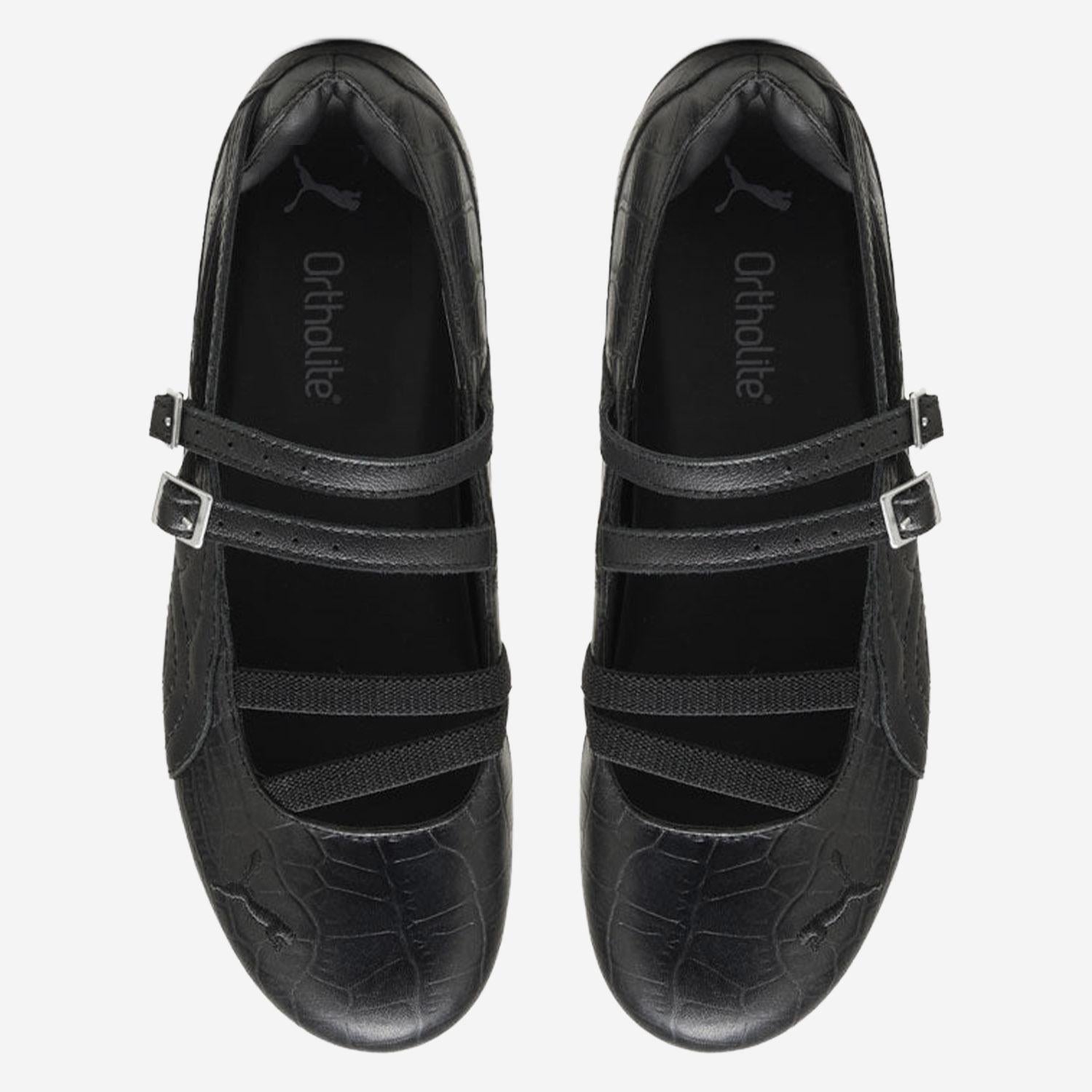 BALLERINE SPEEDACAT IN PELLE 40532701 BLACKCOOLDARKGRAY PUMA 