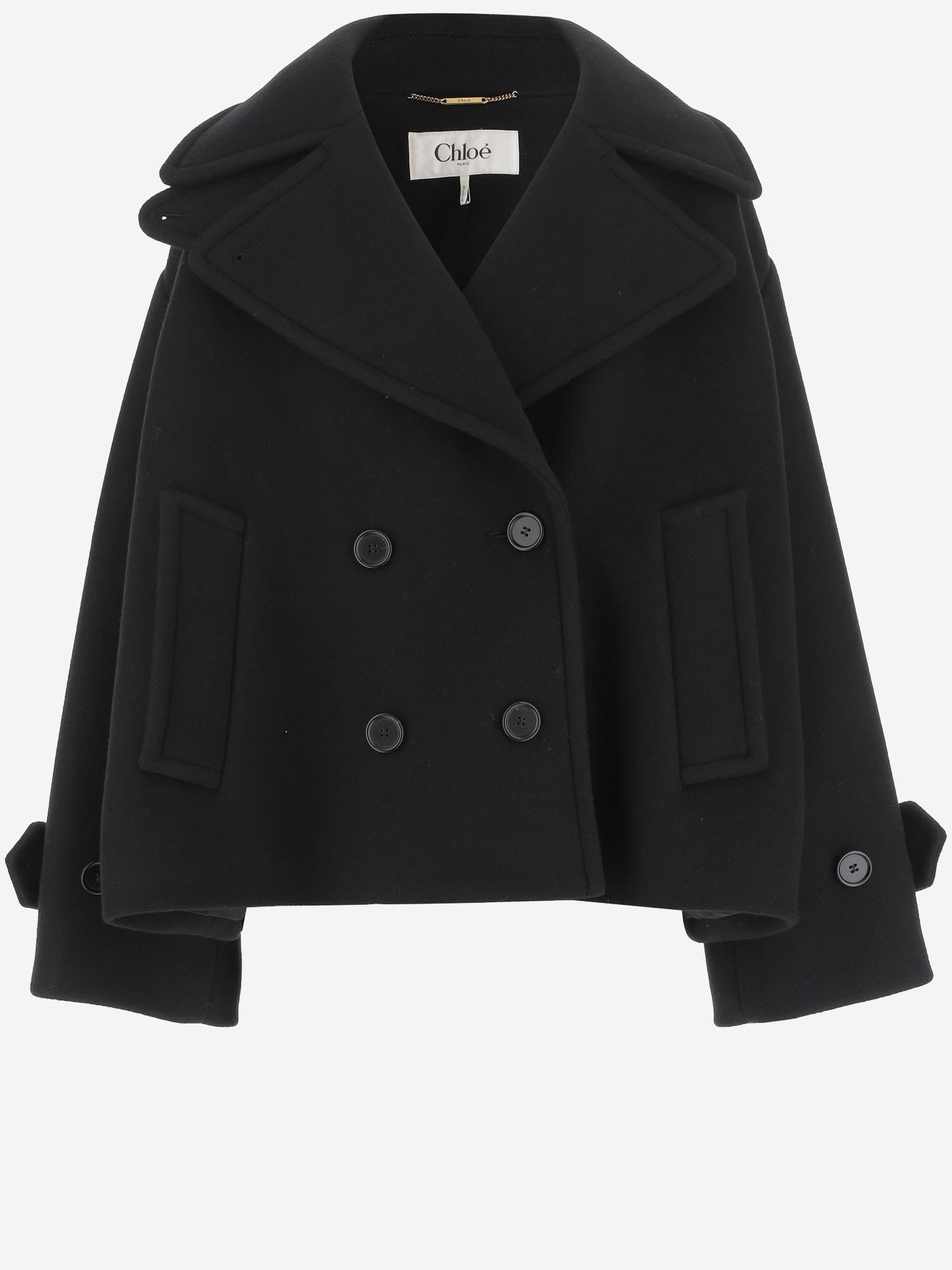 CAPPOTTO CORTO OVERSIZE IN MISTO LANA CH25AMA96952 001 CHLOE 