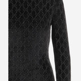 MAGLIA IN CINIGLIA STRETCH CON LOGO 851690 XUANY1043 GUCCI 
