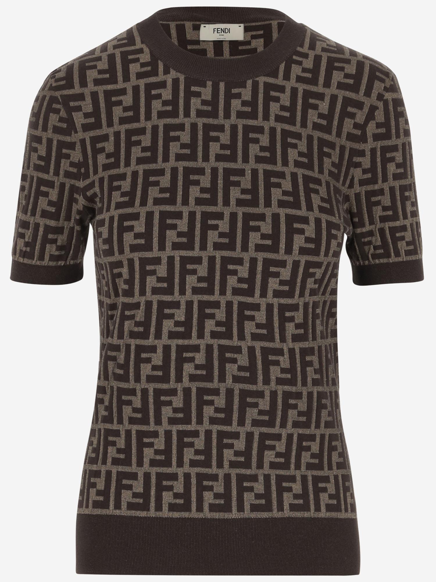 T-SHIRT IN MISTO COTONE CON MOTIVO FF FZXC72 ASJTF0GGE FENDI 