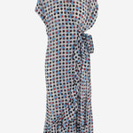 ABITO IN CUPRO A PORTAFOGLIO CON STAMPA A POIS 011062 3016505 DRIES VAN NOTEN 