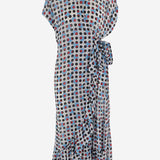 ABITO IN CUPRO A PORTAFOGLIO CON STAMPA A POIS 011062 3016505 DRIES VAN NOTEN 