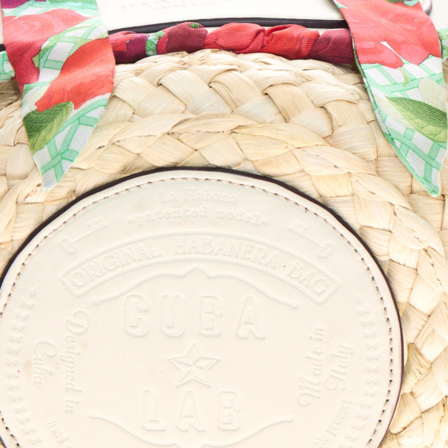 BORSA HABANERA IN PELLE E RAFIA HABANERASILK ROSETO CUBA LAB 