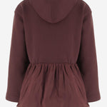 FELPA CON CAPPUCCIO E ROUCHE IN COTONE BIO JE1939995 316R PATOU 