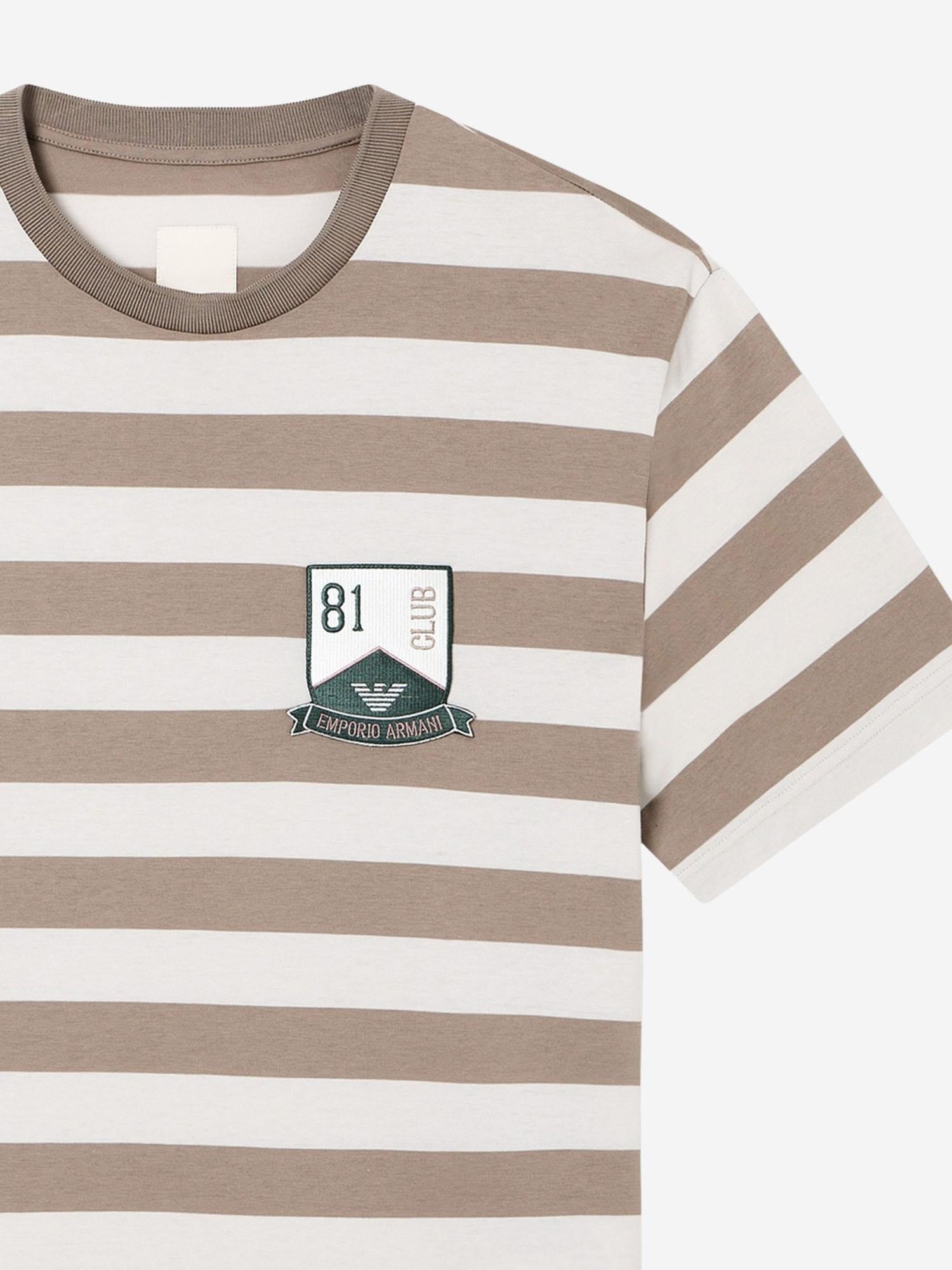 T-SHIRT IN COTONE A RIGHE EM004504 AF23154M1088 EMPORIO ARMANI 