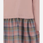 ABITO CON COLLETTO ARRICCIATO E GONNA CHECK MITARUCHE 12 NICOLETTA FANNA KIDS 