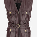 GILET IN PELLE CON TASHE E CINTURA CH25ACV04204 27M CHLOE 