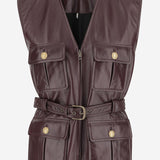 GILET IN PELLE CON TASHE E CINTURA CH25ACV04204 27M CHLOE 