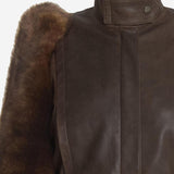 Giacca corta a collo alto in pelle CH25ACV43206 28D CHLOE 