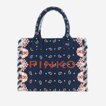 BORSA SHOPPER IN COTONE CON LOGO 106673 A3B7GA0Q PINKO 