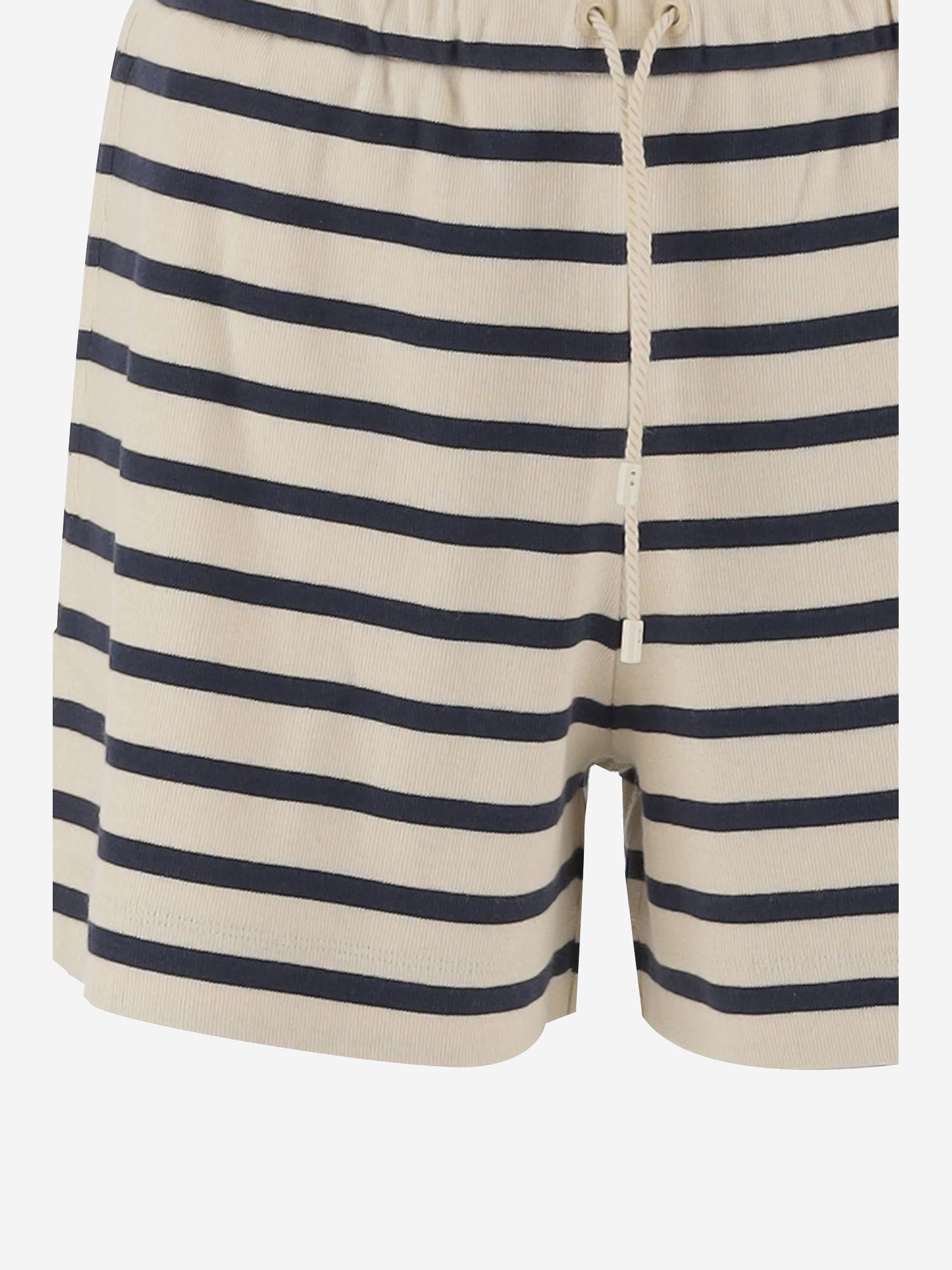 PANTALONI CORTI IN COTONE A RIGHE 8H00010 89BEBF07 MONCLER 