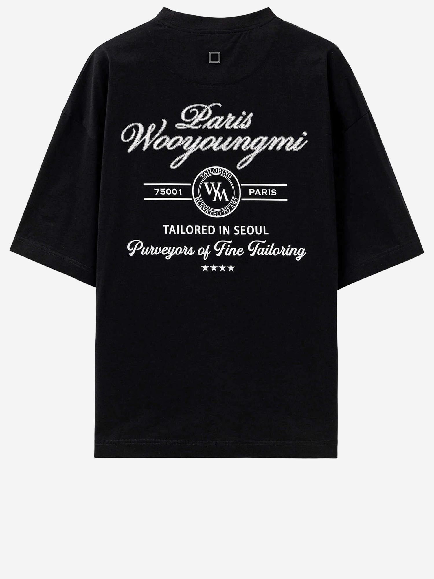 TSHIRT nera in cotone W261TS29 708B WOOYOUNGMI 