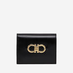 PORTAFOGLIO COMPATTO GANCINI 220627 001NEROFLAMERED SALVATORE FERRAGAMO 