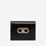 PORTAFOGLIO COMPATTO GANCINI 220627 001NEROFLAMERED SALVATORE FERRAGAMO 