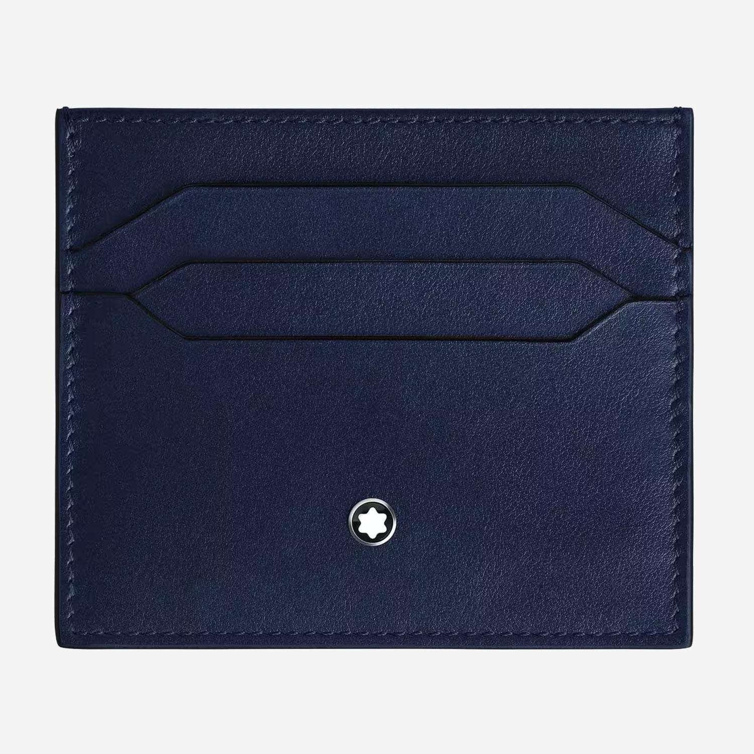 POTACARTE IN PELLE CON LOGO 221664 BLACK/INK BLUE MONTBLANC 