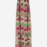 Abito lungo con  stampa geometrica in lino NOEMI PINKGREENBROWN PHILIPPA 1970 