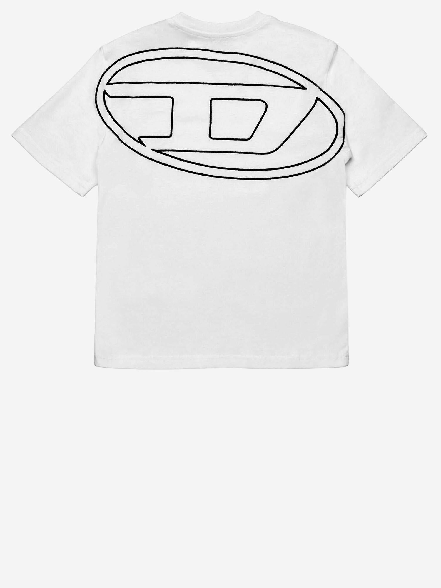T-SHIRT IN COTONE CON LOGO J02276 0HGAMK100 DIESEL KIDS 