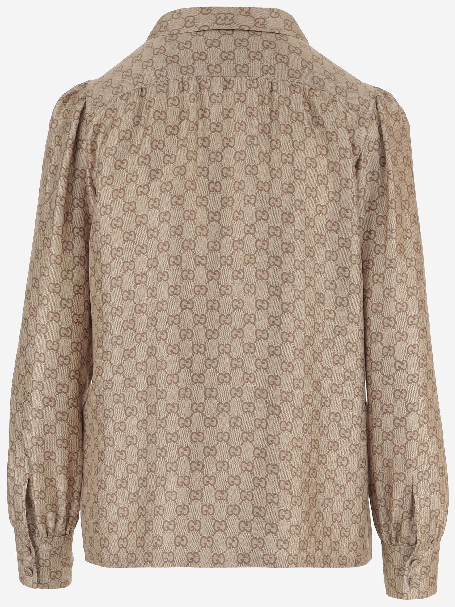 CAMICIA GG IN SETA CON FIOCCO 860513 ZAUUN2072 GUCCI 