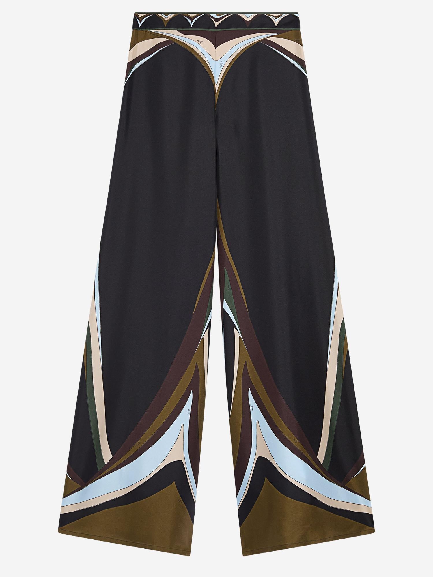 PANTALONI PALAZZO IN SETA IN STAMPA FARI 6HRT036H872 072 EMILIO PUCCI 