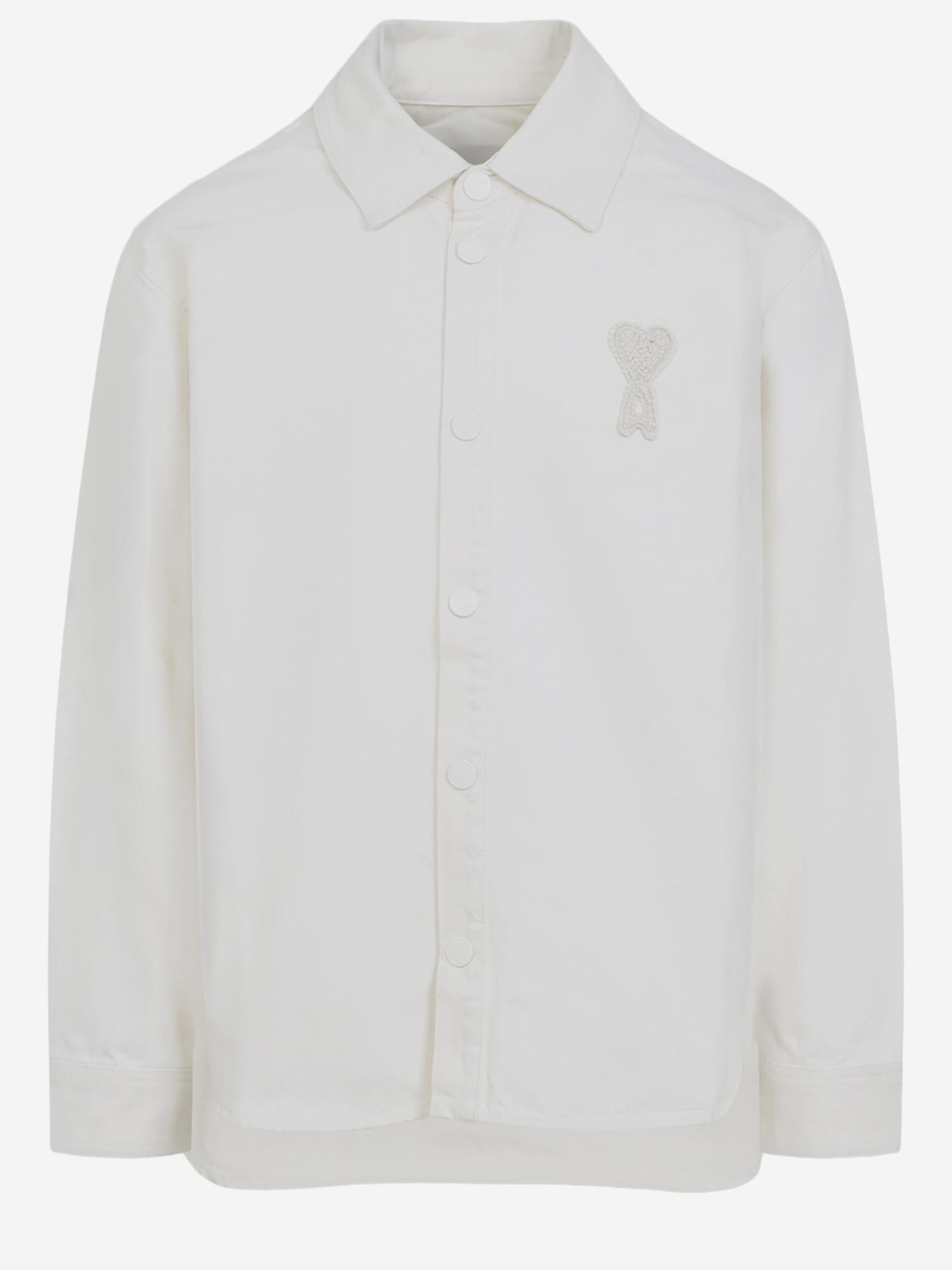 CAMICIA IN COTONE CON RICAMO LOGO UJK897DE0126 136 AMI 