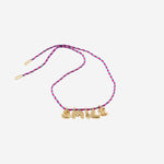 BRACCIALE IN TESSUTO E METALLO BUBBLELETTERSGOLDPLATED SMILE SORBET ISLAND 