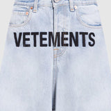 JEANS IN COTONE CON LOGO UE54PA120N LIGHTBLUE VETEMENTS 