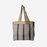 BORSA SHOPPING CON MOTIVO A RIGHE AU820993 08BLACK/WHITE EJA 