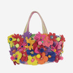 Borsa in cotone con inserti in ricamo DLPJKCS04ET MULTI PERO 