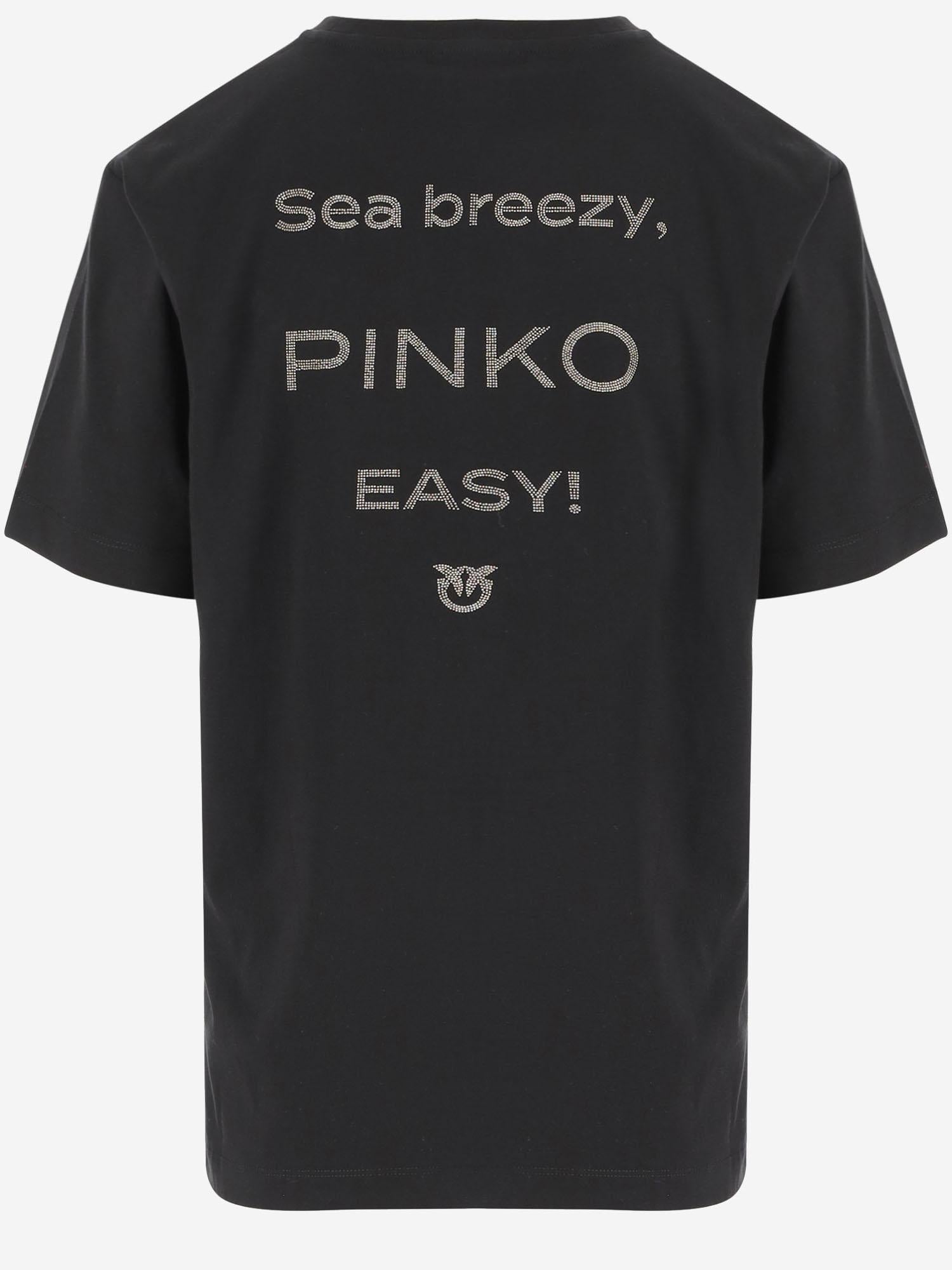 T-SHIRT IN COTONE CON LOGO 105526 A2RMZ99 PINKO 