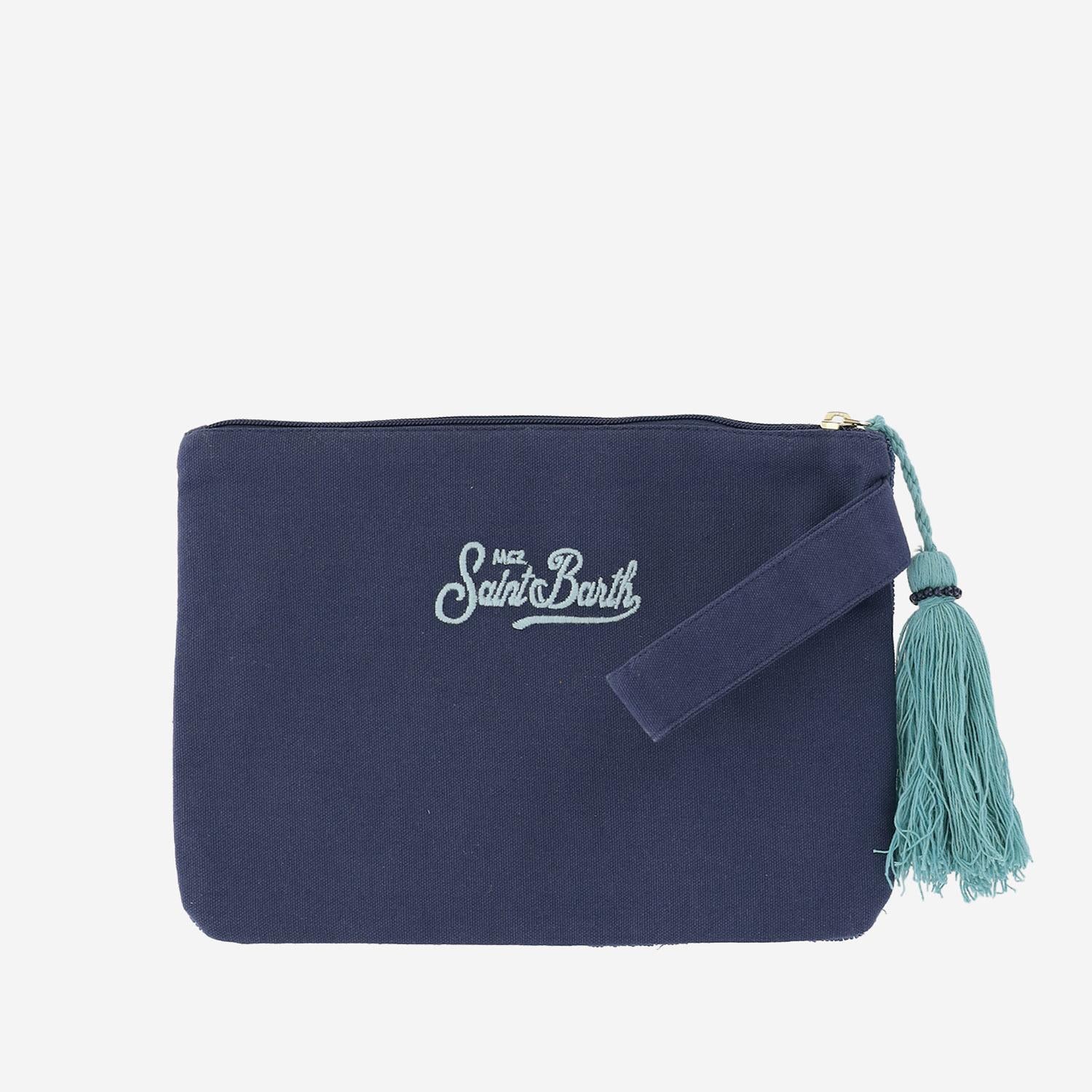 POCHETTE IN COTONE CON MOTIVO SPIAGGIA IN PERLINE POU0002 00879L MC2 SAINT BARTH 