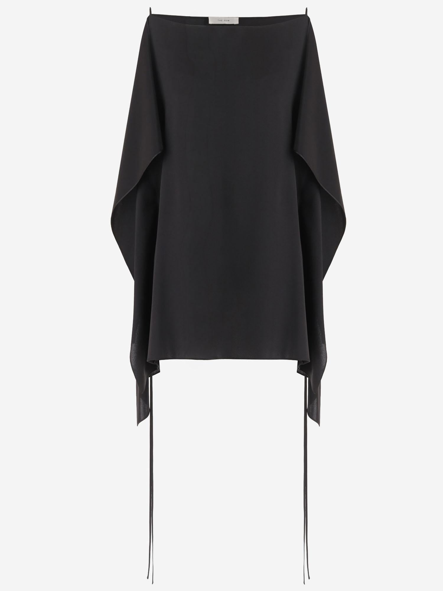 TOP IN SETA CON DRAPPEGGIO 10854W4414 BLK THE ROW 