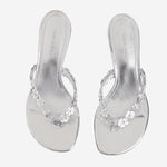 Sandali Janis in pelle JANISTHONG 45SILVERWHITE AMINA MUADDI 