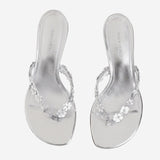 Sandali Janis in pelle JANISTHONG 45SILVERWHITE AMINA MUADDI 