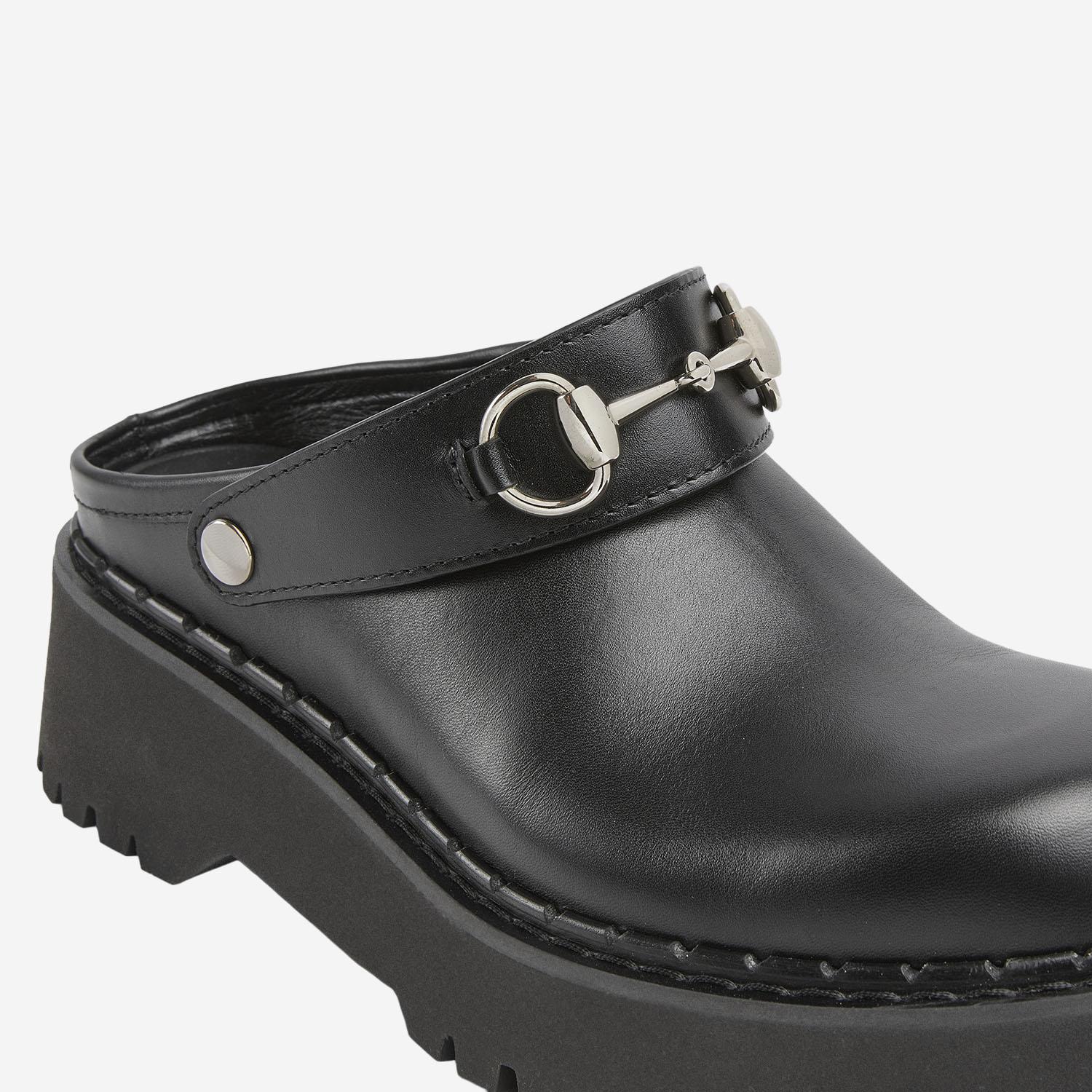 MULES CON MORSETTO IN PELLE 835829 AADCW1000 GUCCI 