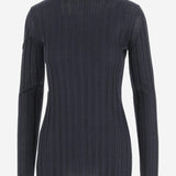 MAGLIA IN LANA E SETA A COSTE 6252K21070 MIDNIGHT CARVEN 