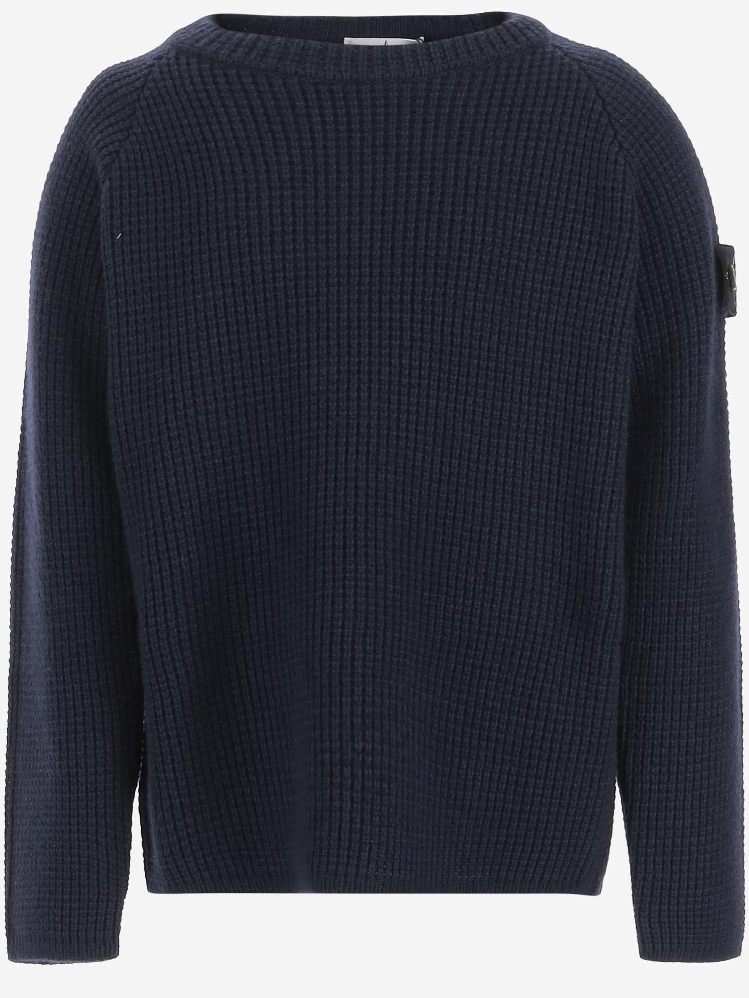 MAGLIONE IN MISTO LANA CON LOGO 5100015 S00M9V0020 STONE ISLAND KIDS 