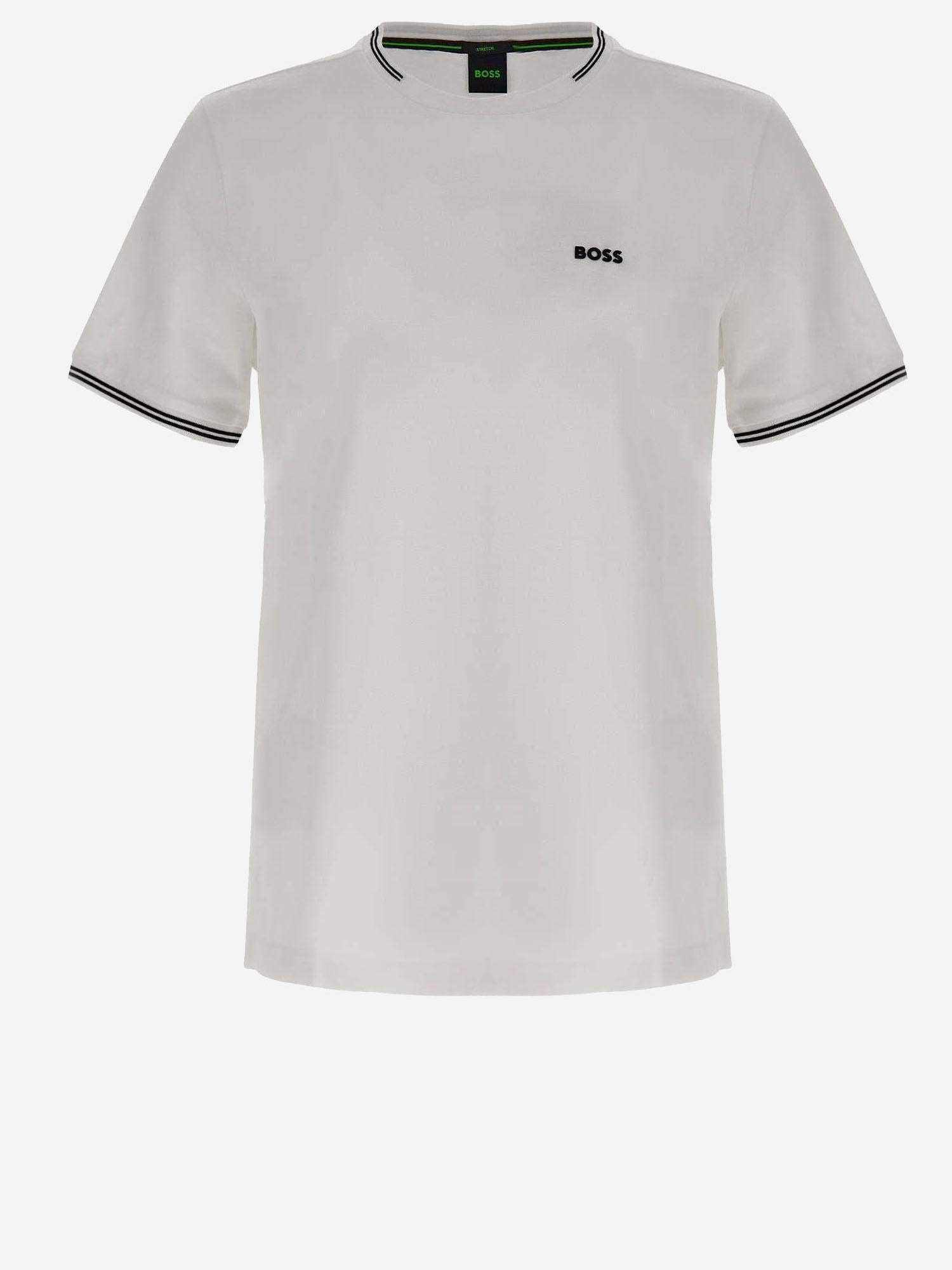 T-SHIRT IN COTONE STRETCH CON LOGO 50521245 100 HUGO BOSS 