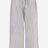 PANTALONI IN COTONE E SETA A RIGHE DLWPBEF02 MULTI PERO 