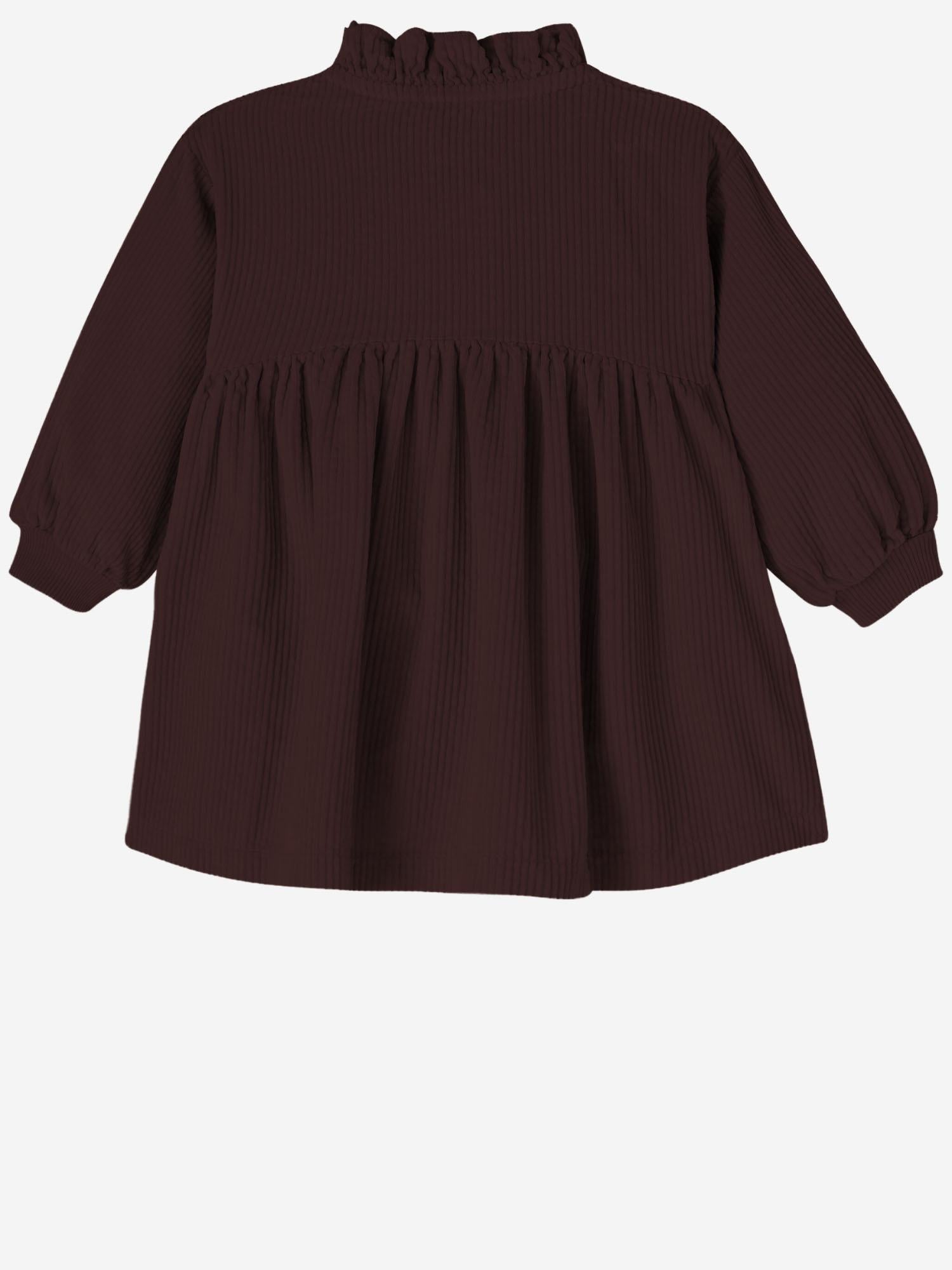 ABITO NATHALIE IN VELLUTO DI COTONE 25W148 MELANZANA 1+ IN THE FAMILY KIDS 