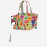 Borsa in cotone con ricami floreali DLPJKCS03 MULTI PERO 