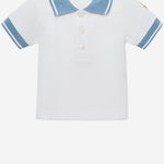 POLO IN PIQUET DI COTONE CON LOGO 8A000018496F 034 MONCLER ENFANTS 