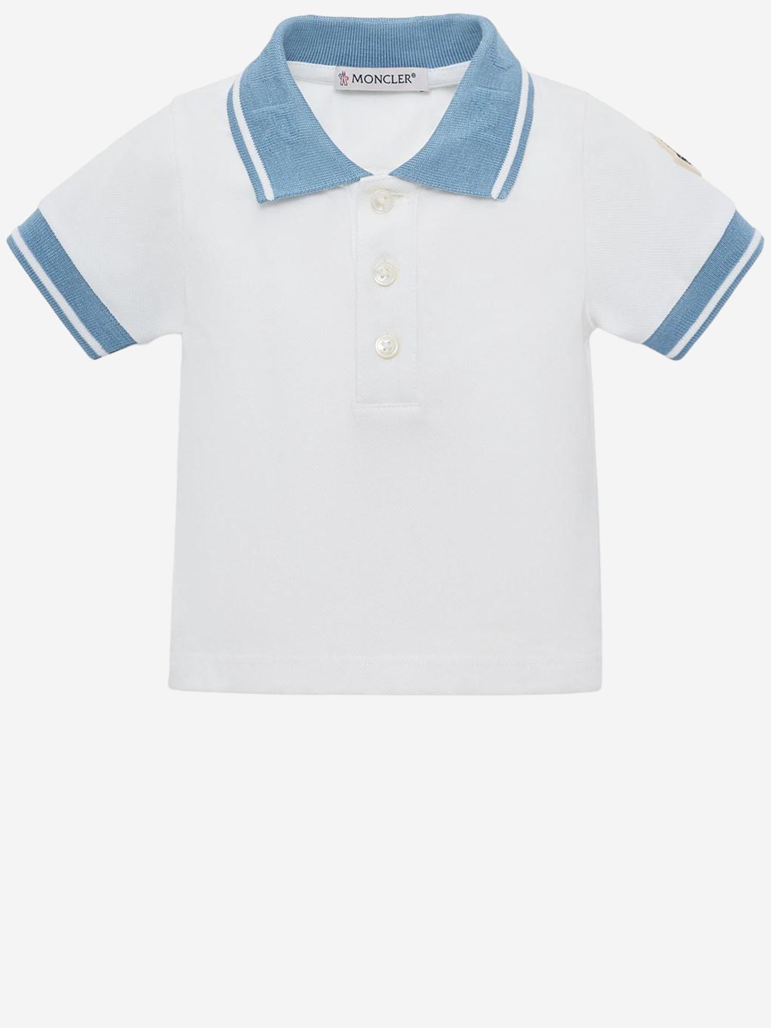 POLO IN PIQUET DI COTONE CON LOGO 8A000018496F 034 MONCLER ENFANTS 