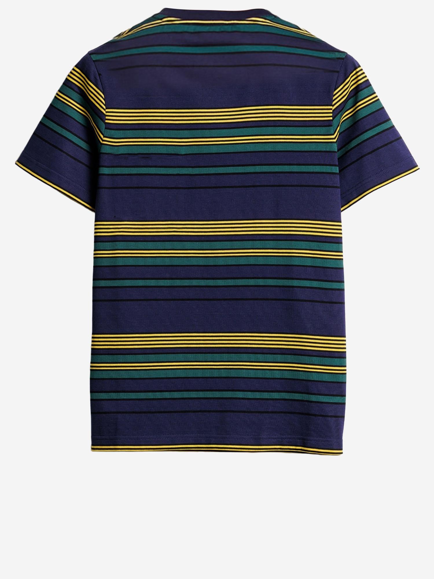 T-SHIRT IN COTONE CON MOTIVO A RIGHE MJNA09 18ZVF0V9D MIU MIU 